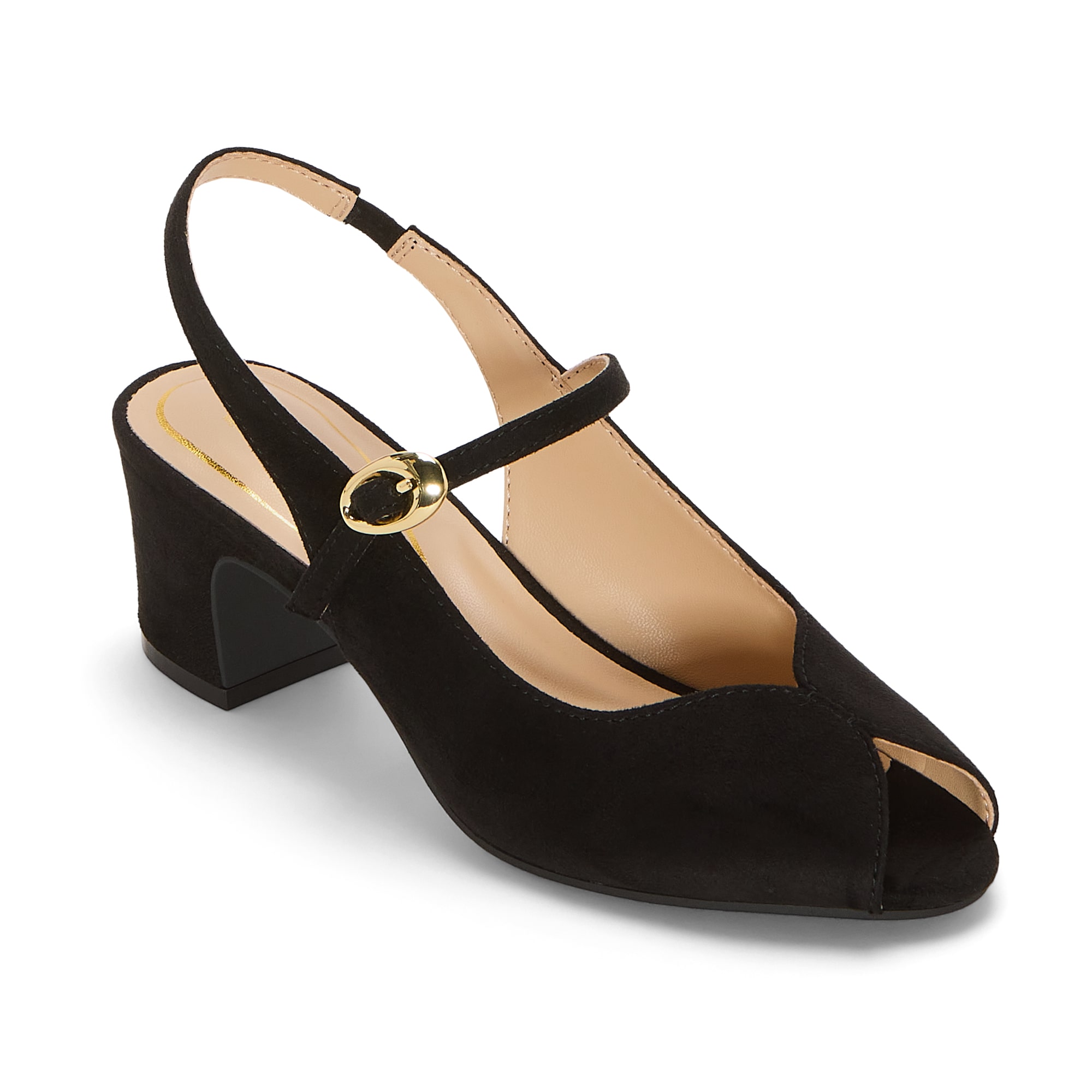 Liz Claiborne Overdale Womens Almond Open Toe Block Heel Pumps