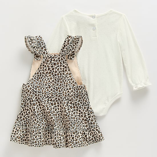 Little Lass Baby Girls Midi Animal Dress Set