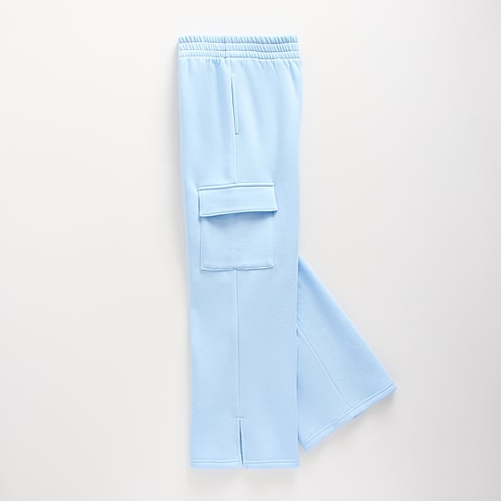 Xersion Little & Big Kid Girls High Rise Wide Leg Active Fleece Cargo Pant