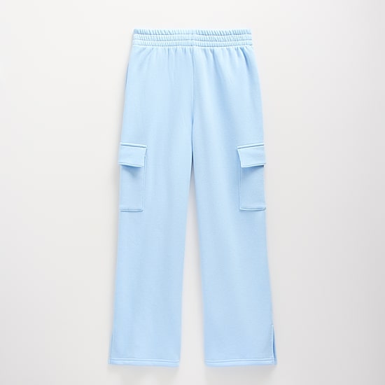 Xersion Little & Big Kid Girls High Rise Wide Leg Active Fleece Cargo Pant