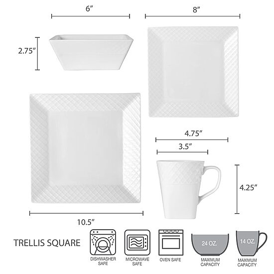 Mikasa Trellis 16-pc. Bone China Dinnerware Set