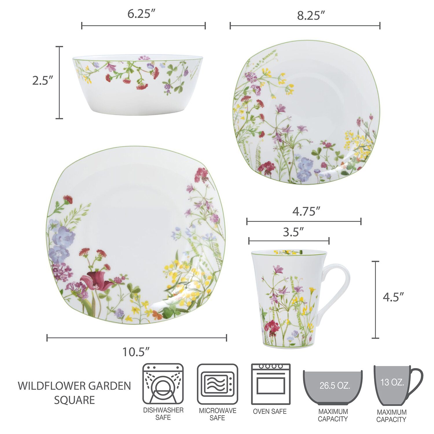 Mikasa Wild Flower 16-pc. Bone China Dinnerware Set