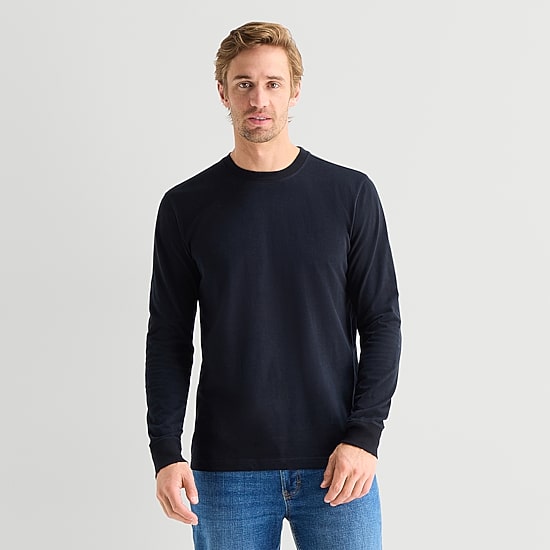 St. John's Bay Sueded Jersey Mens Crew Neck Long Sleeve T-Shirt