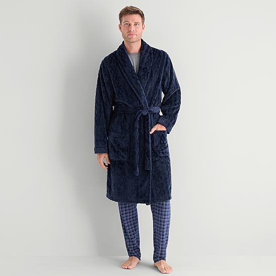 Stafford Mens Knee Length Long Sleeve Robe