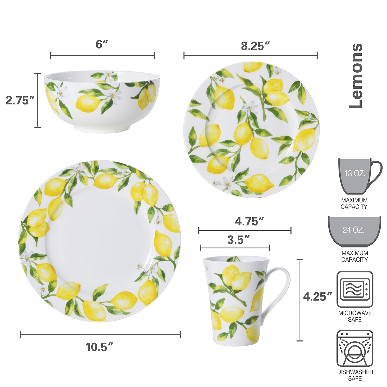 Mikasa Lemons 16-pc. Bone China Dinnerware Set