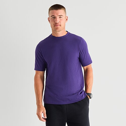 Xersion Xtreme Cotton Mens Crew Neck Short Sleeve T-shirt In Purple