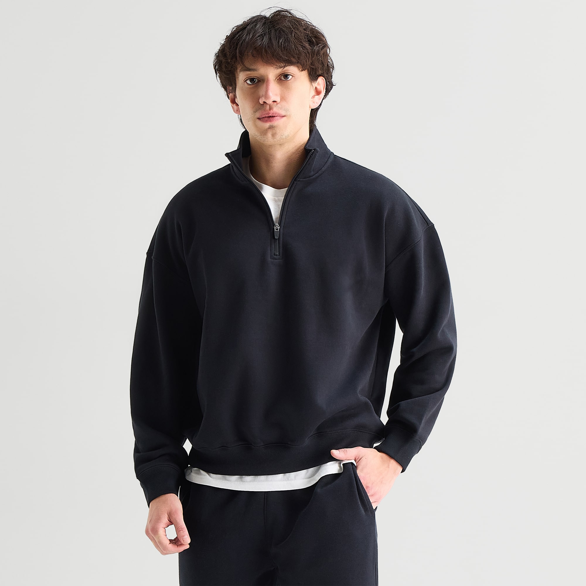 Xersion Mens Mock Neck Long Sleeve Active Quarter-Zip Pullover