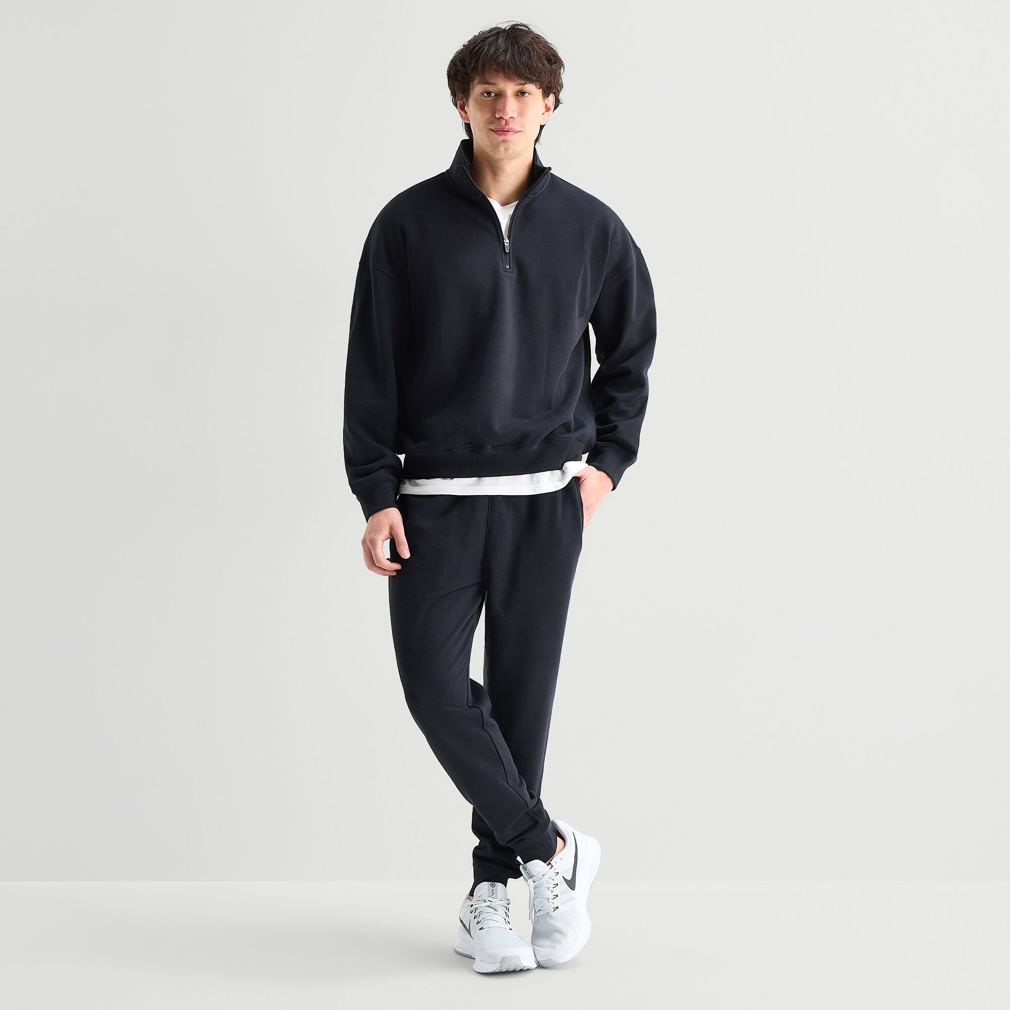 Xersion Mens Mock Neck Long Sleeve Active Quarter-Zip Pullover