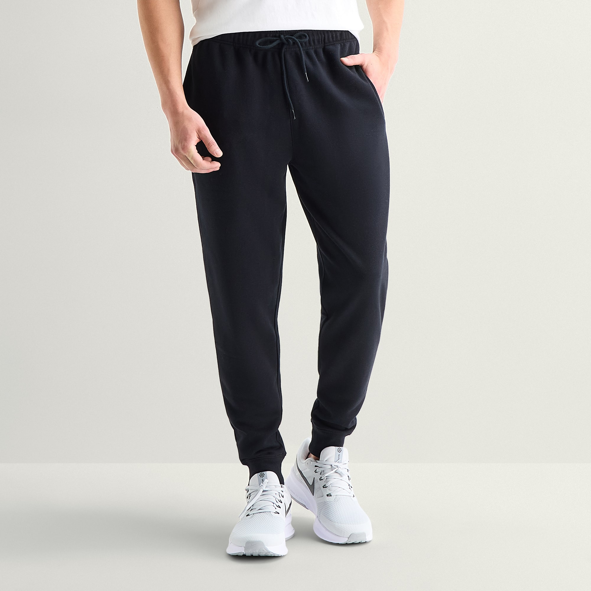 Xersion Mens Cuffed Mid Rise Belly Regular Fit Fleece Active Jogger Pant