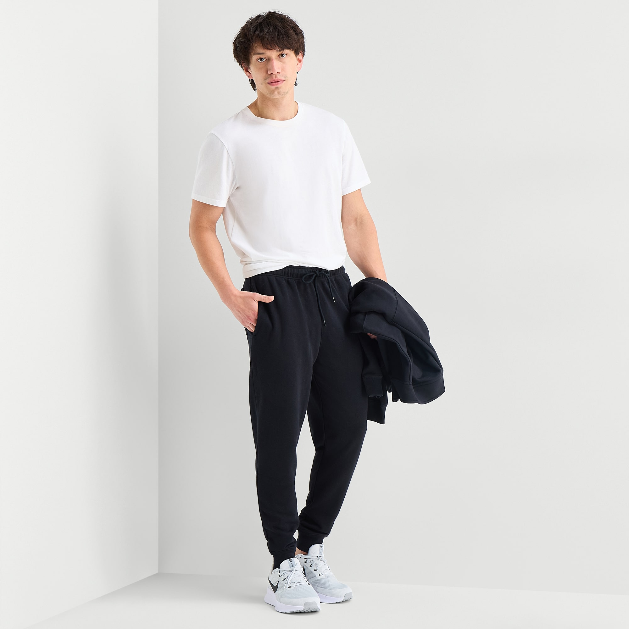Xersion Mens Cuffed Mid Rise Belly Regular Fit Fleece Active Jogger Pant