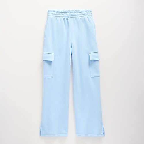 Xersion Little & Big Kid Girls High Rise Wide Leg Active Fleece Cargo Pant In Blue