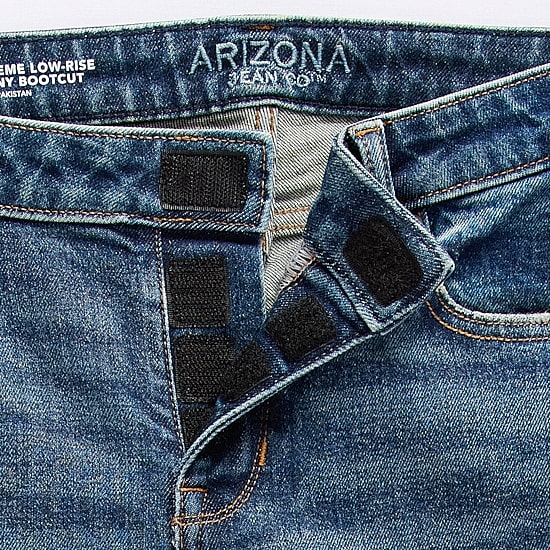Arizona Womens Juniors Low Rise Adaptive Easy-on + Easy-off Bootcut Jean