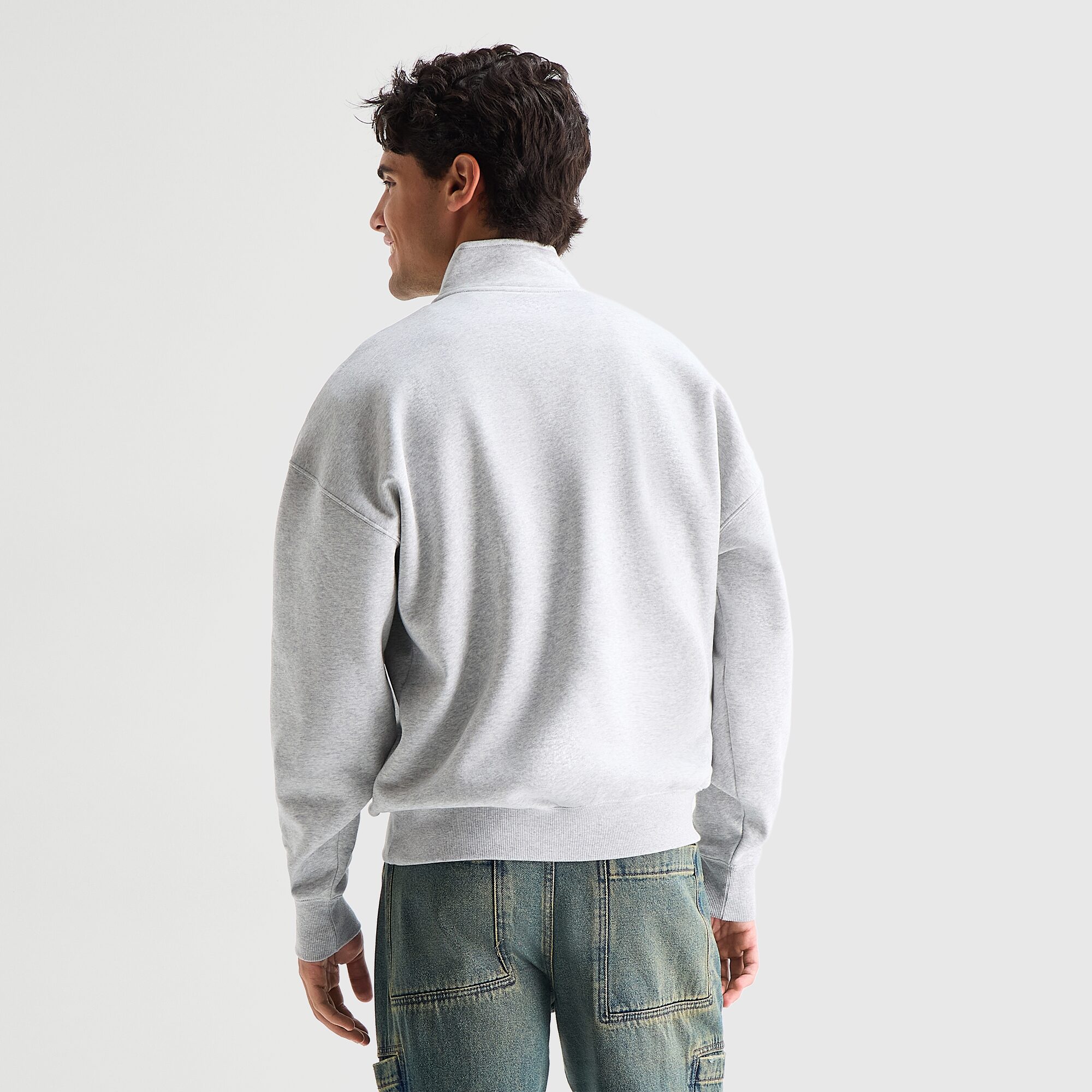 Arizona Mens Mock Neck Long Sleeve Quarter-Zip Pullover