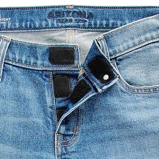 Arizona Womens Juniors Low Rise Adaptive Easy-on + Easy-off Straight Leg Jean