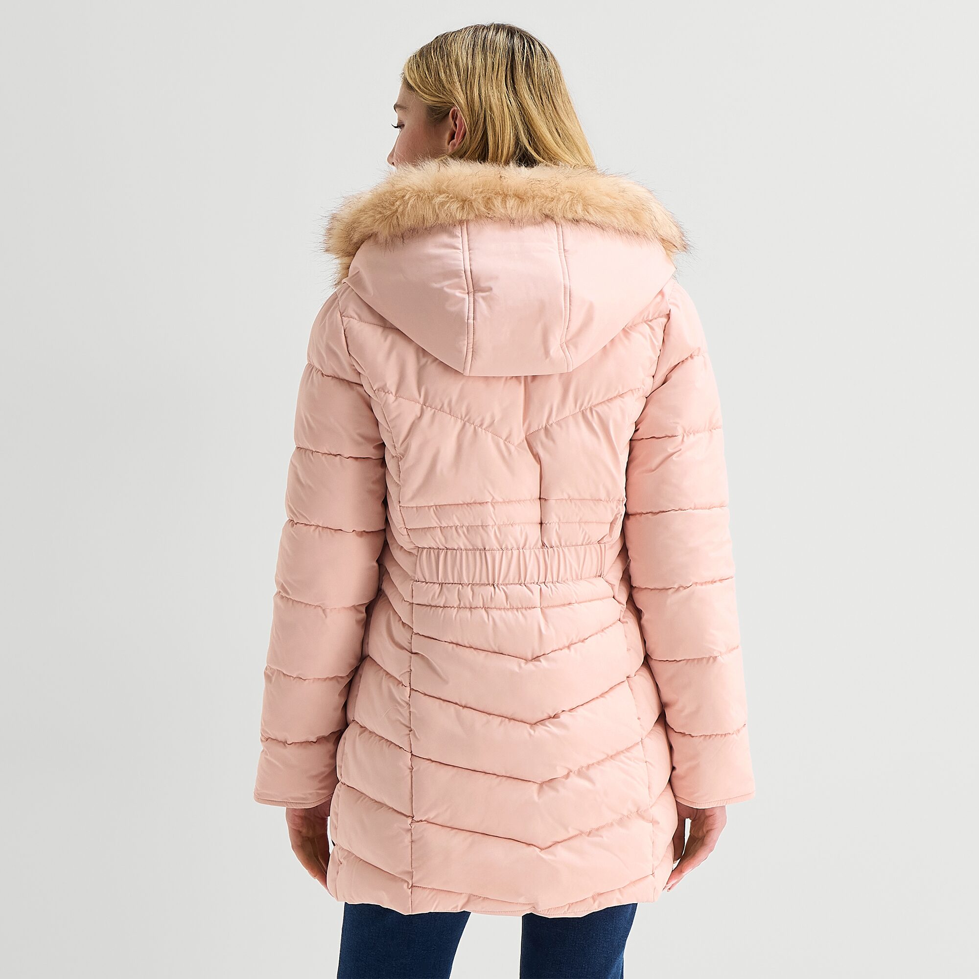Maralyn And Me Womens Juniors Hooded Heavyweight Puffer Jacket