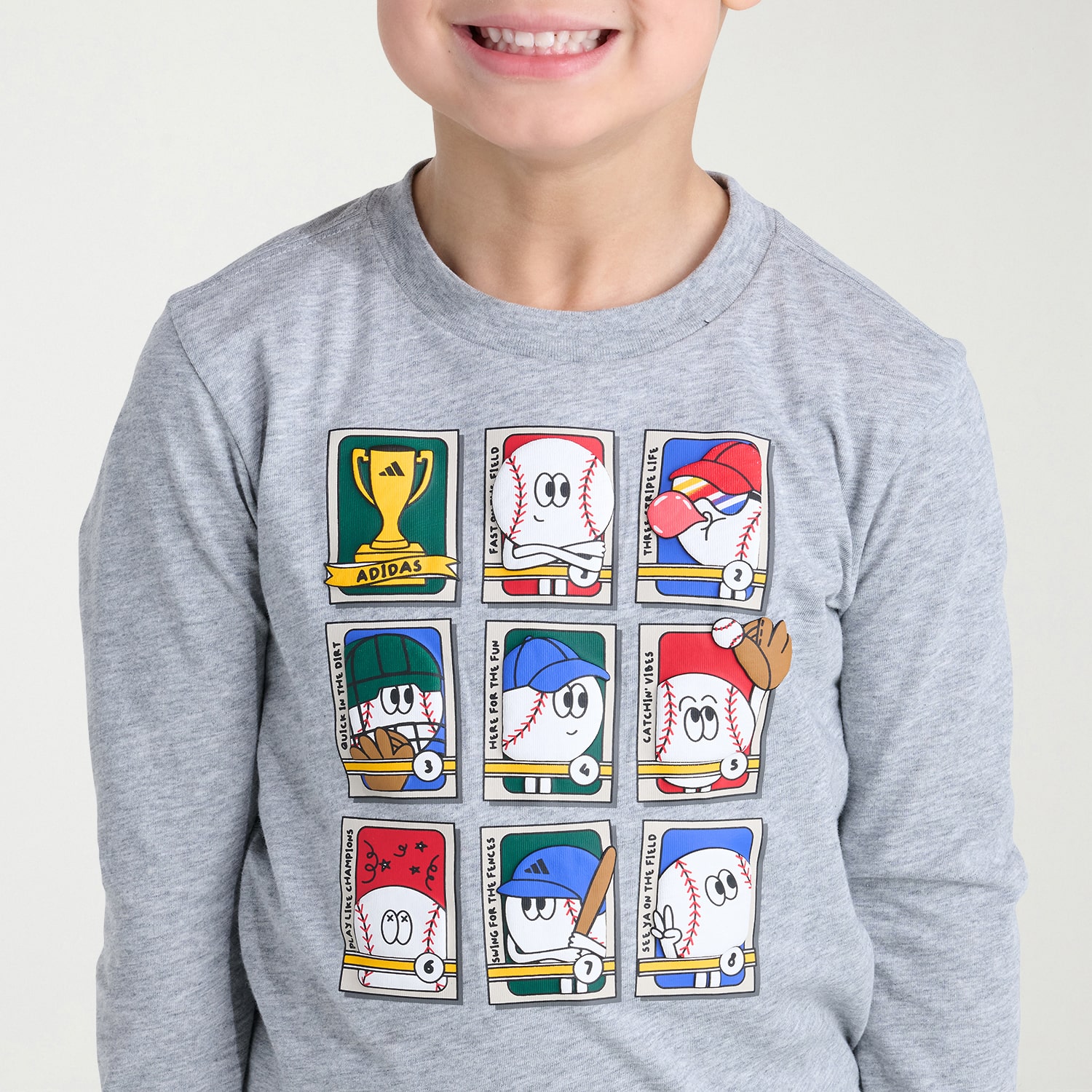adidas Toddler Boys Crew Neck Long Sleeve Regular Fit Graphic T-Shirt