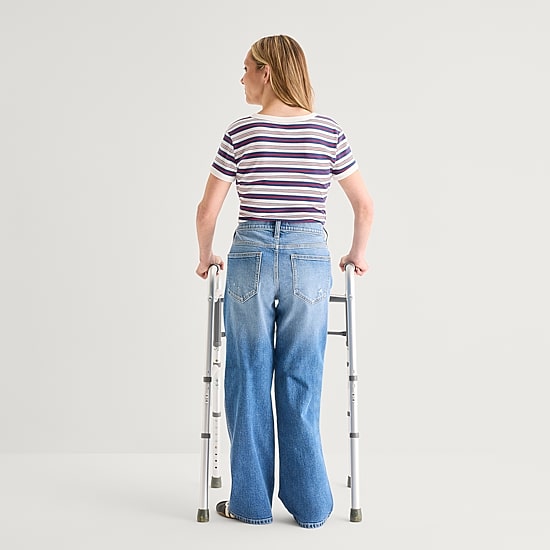 Arizona Womens Juniors Low Rise Adaptive Easy-on + Easy-off Straight Leg Jean