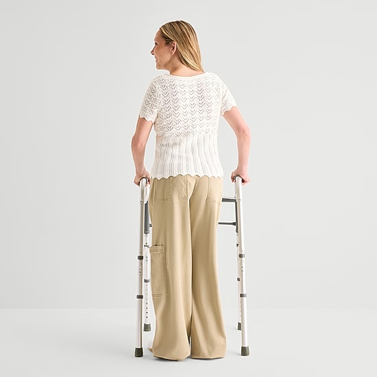 Arizona Womens Juniors Adaptive Easy-on + Easy-off Wide Leg Low Rise Cargo Pant