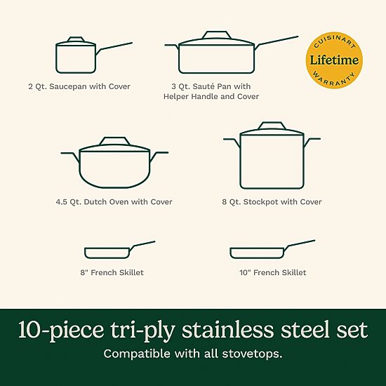 Cuisinart French Classic Stainless Steel 10-pc. Cookware Set