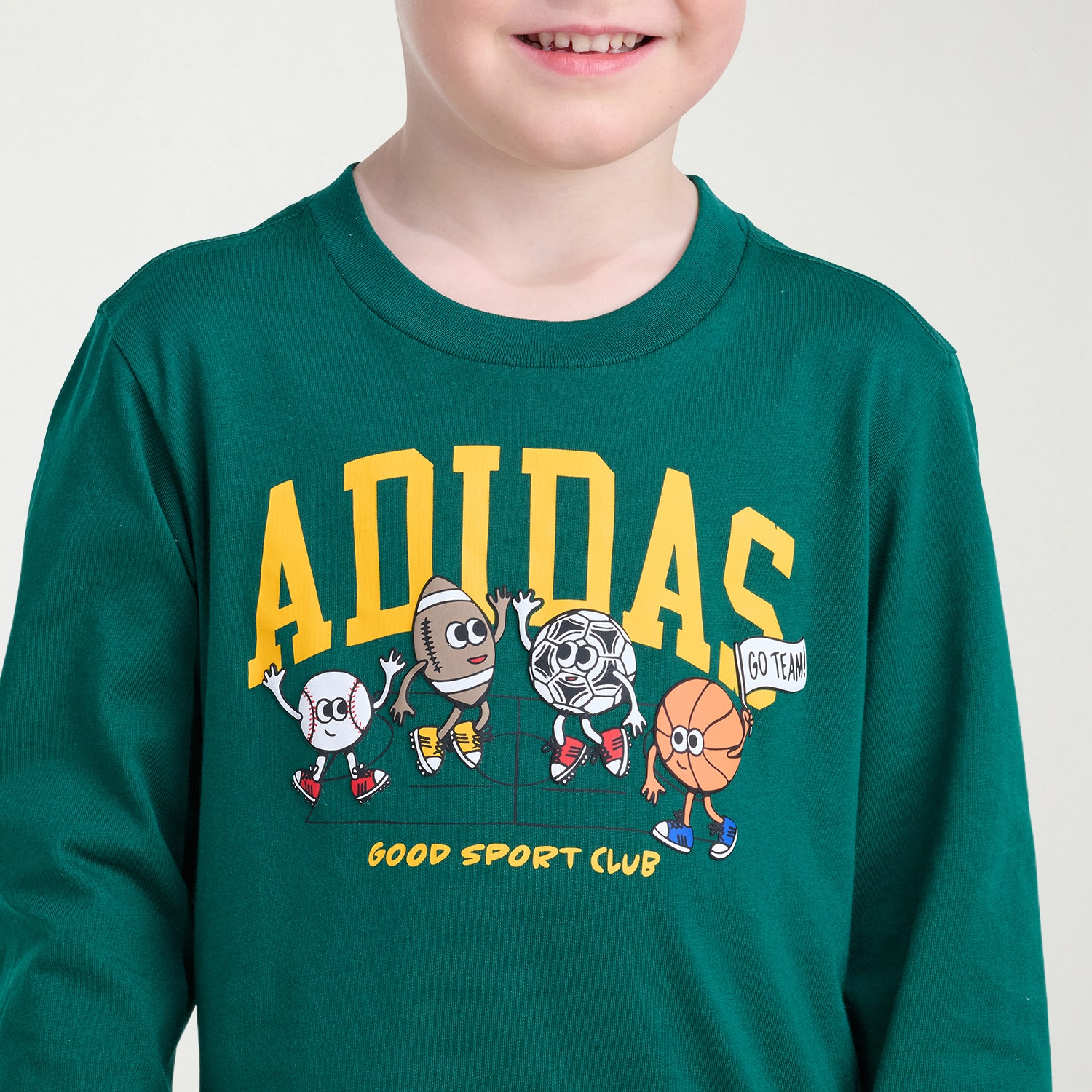 adidas Toddler Boys Crew Neck Long Sleeve Regular Fit Graphic T-Shirt
