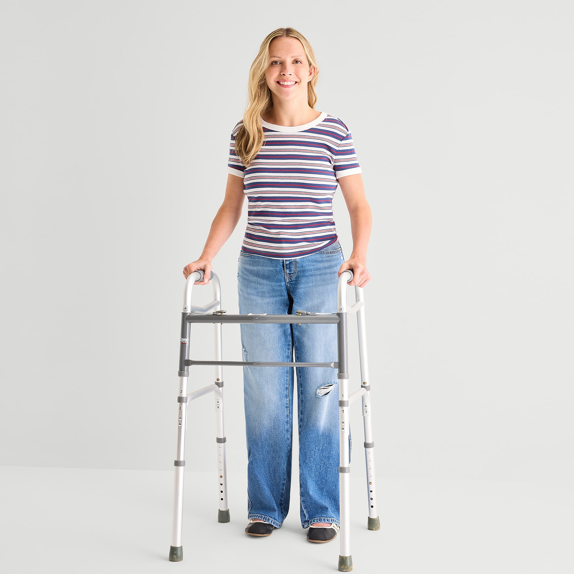 Arizona Womens Juniors Low Rise Adaptive Easy-on + Easy-off Straight Leg Jean