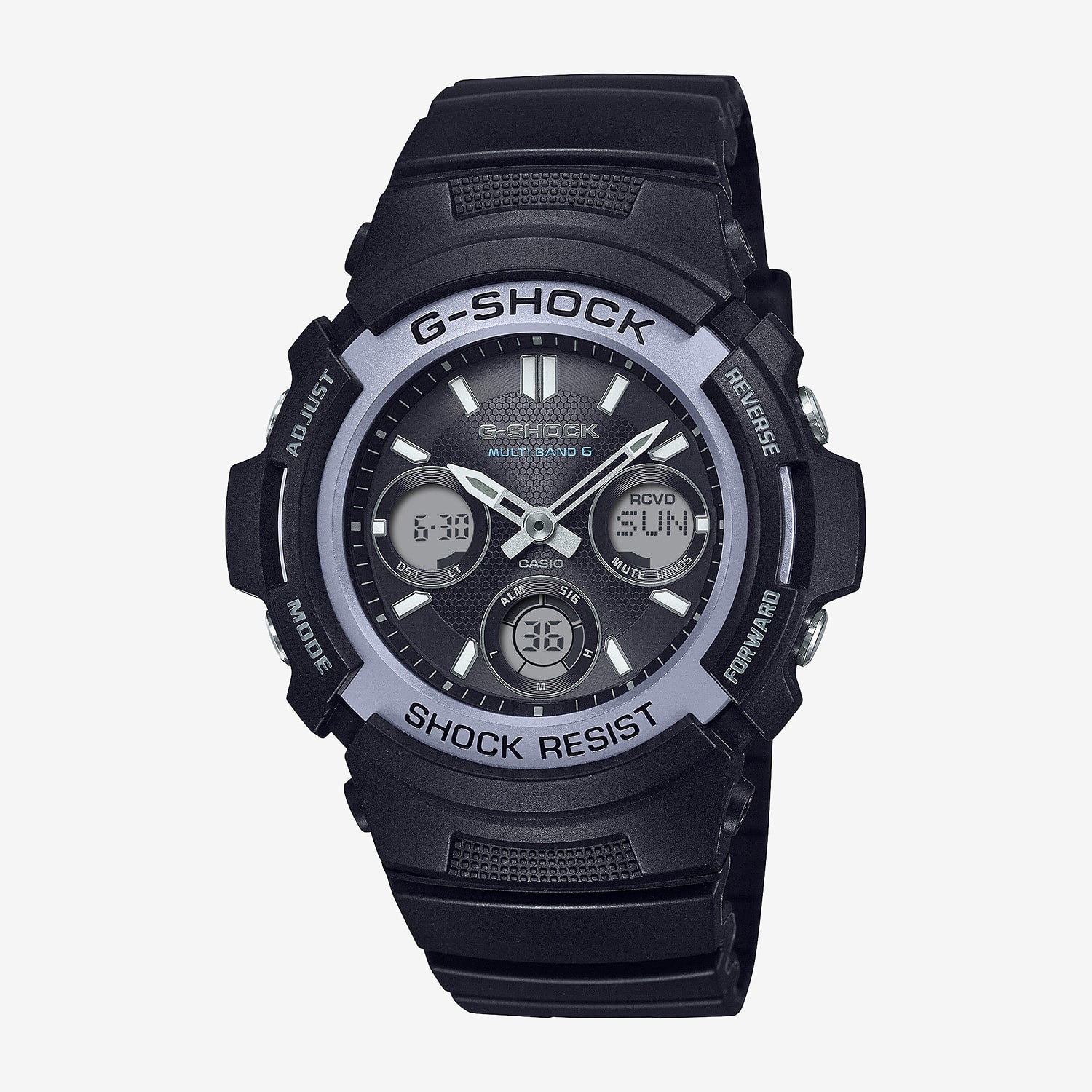 Casio G-Shock Mens Atomic Time Black Strap Watch Awgm100fp1a2