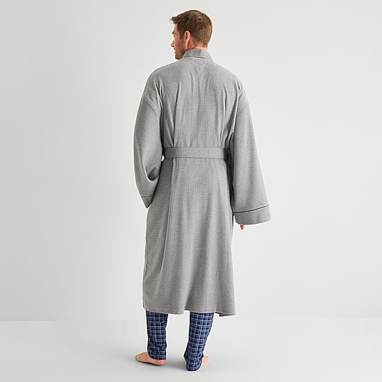 Stafford Waffle One Size Mens Long Length Long Sleeve Robe