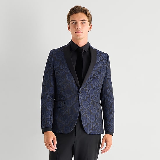 J. Ferrar Evening Edition Mens Floral Slim Fit Tuxedo Jacket