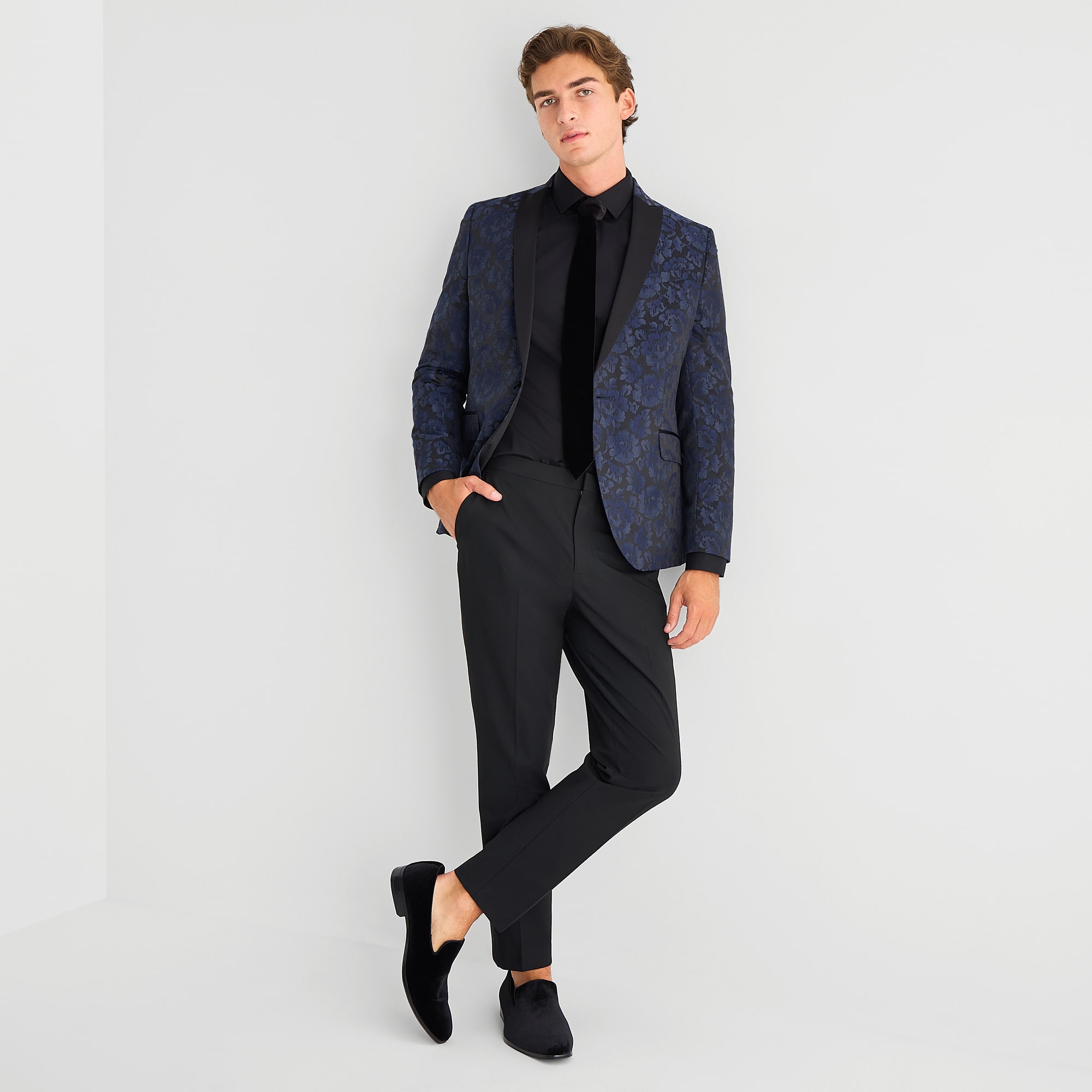 J. Ferrar Evening Edition Mens Floral Slim Fit Tuxedo Jacket