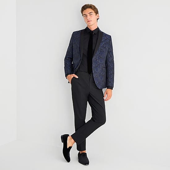 J. Ferrar Evening Edition Mens Floral Slim Fit Tuxedo Jacket