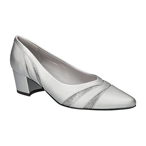 Easy Street Lizbeth Womens Pointed Closed Toe Block Heel Pumps In Gray