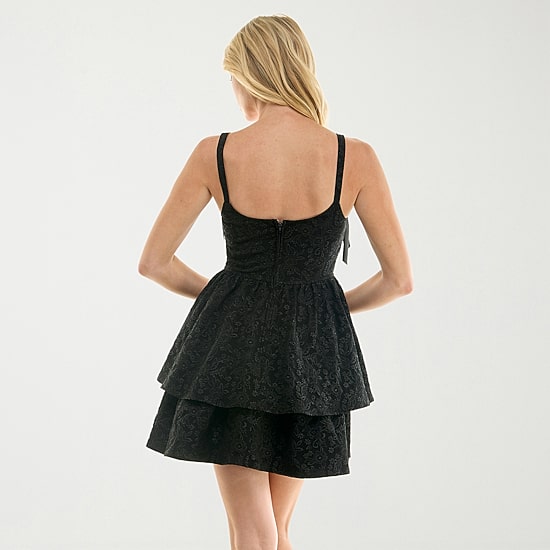 Trixxi Womens Juniors Square Neck Sleeveless Fit + Flare Dress