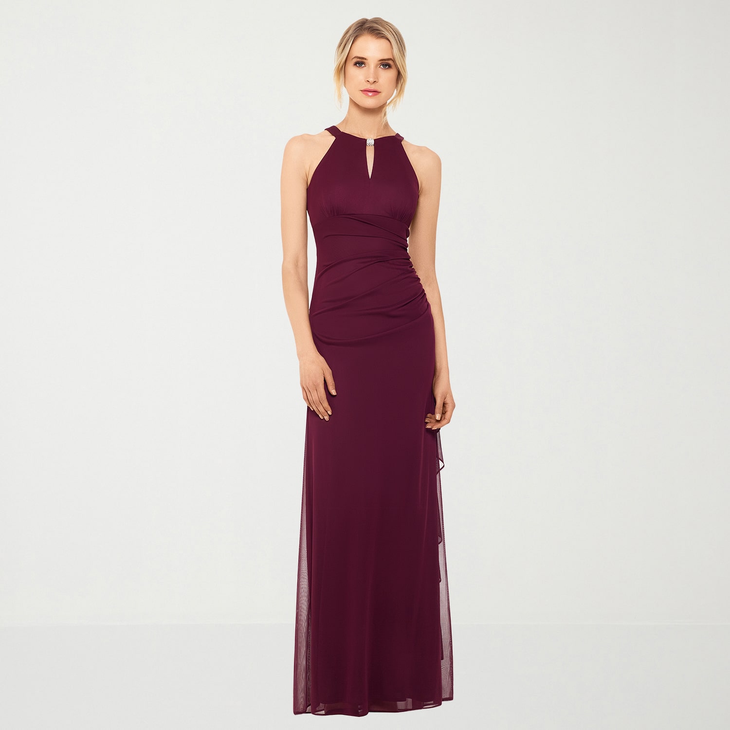 DJ Jaz Womens Round Neck Sleeveless Evening Gown