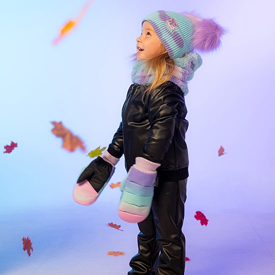 WinterProof Puffer Style Extra Filling For Warmth Toddler Girls Mittens