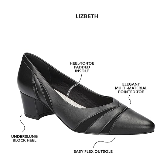 Easy Street Lizbeth Womens Pointed Closed Toe Block Heel Pumps