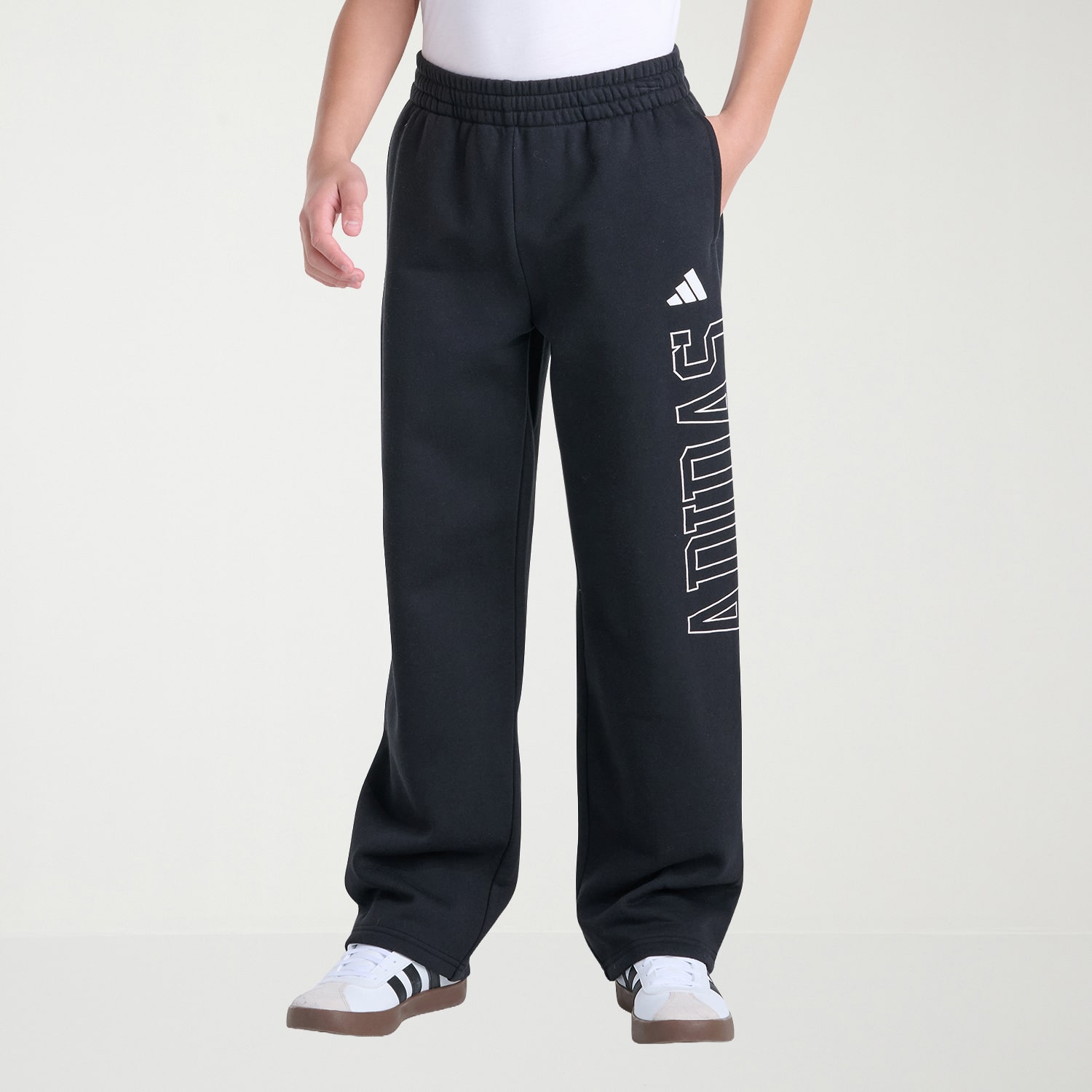 adidas Big Kid Boys Mid Rise Straight Regular Fit Fleece Pull-On Pant