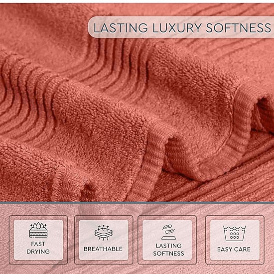 Home Weavers Inc Hazel Collection 100% Cotton Zero Twist Super Absorbent 24-pc. Quick Dry Bath Towel Set
