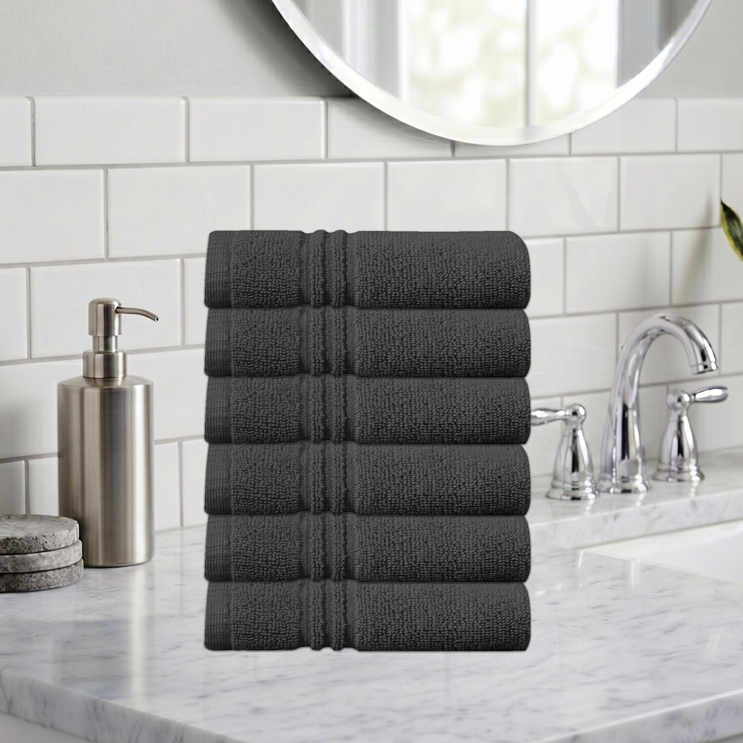 Home Weavers Inc Hazel Collection 100% Cotton Zero Twist -pc. Quick Dry Washcloth