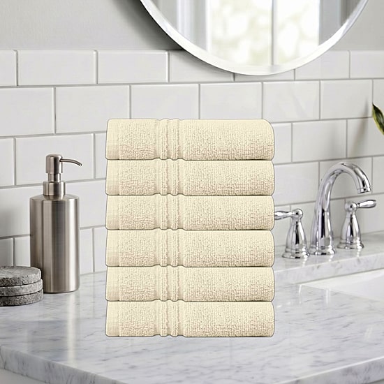 Home Weavers Inc Hazel Collection 100% Cotton Zero Twist 6-pc. Quick Dry Washcloth