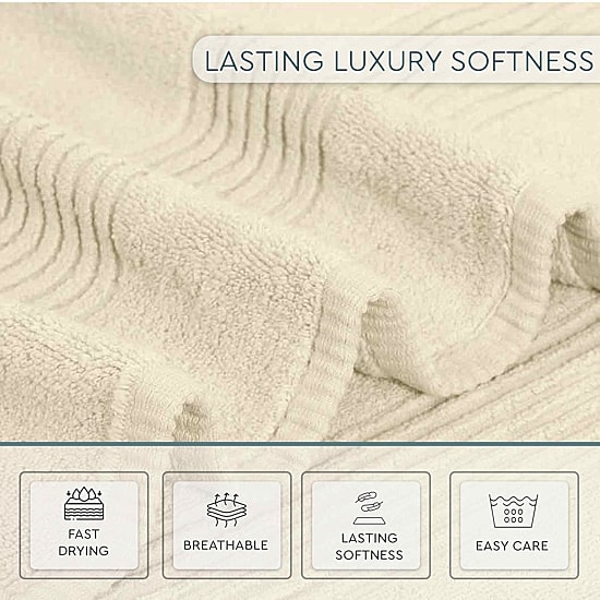 Home Weavers Inc Hazel Collection 100% Cotton Zero Twist 6-pc. Quick Dry Washcloth