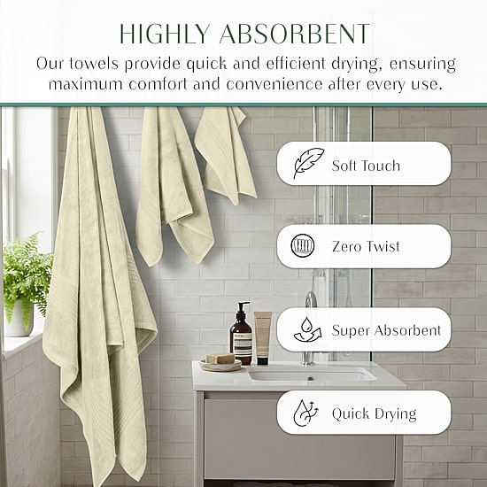 Home Weavers Inc Hazel Collection 100% Cotton Zero Twist 6-pc. Quick Dry Washcloth