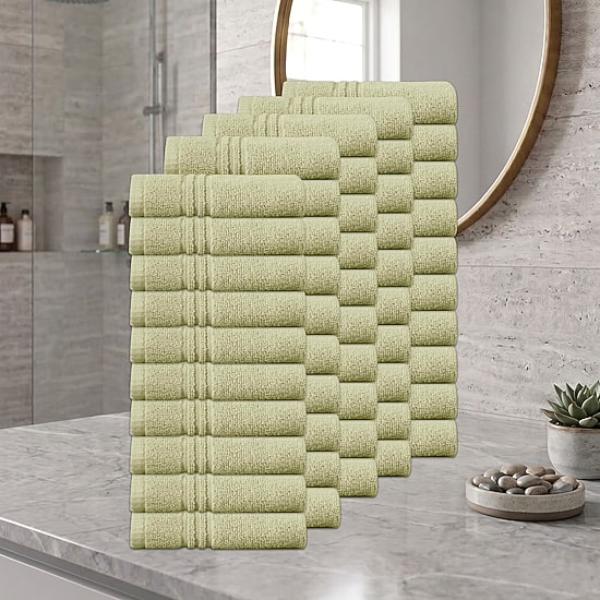 Home Weavers Inc Hazel Collection 100% Cotton Zero Twist 50-pc. Quick Dry Washcloth