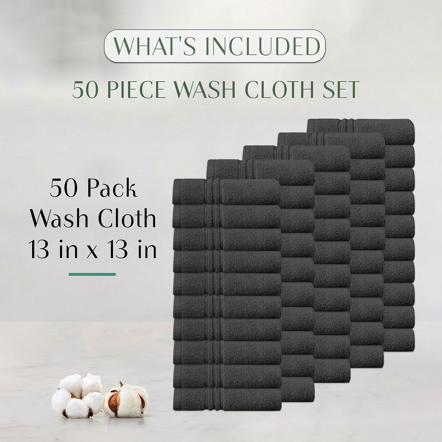 Home Weavers Inc Hazel Collection 100% Cotton Zero Twist -pc. Quick Dry Washcloth