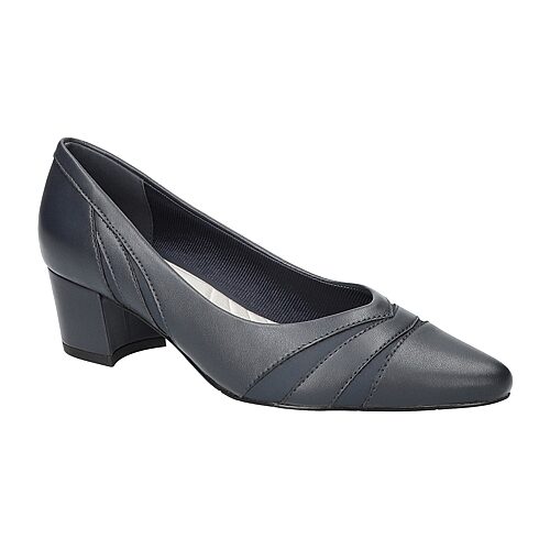 Easy Street Lizbeth Womens Pointed Closed Toe Block Heel Pumps In Blue