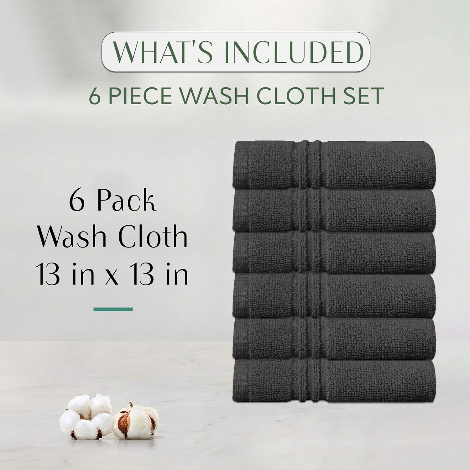 Home Weavers Inc Hazel Collection 100% Cotton Zero Twist -pc. Quick Dry Washcloth