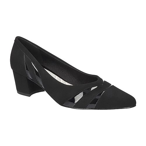 Easy Street Lizbeth Womens Pointed Closed Toe Block Heel Pumps In Black