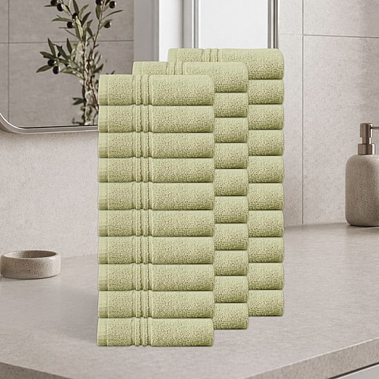 Home Weavers Inc Hazel Collection 100% Cotton Zero Twist 30-pc. Quick Dry Washcloth