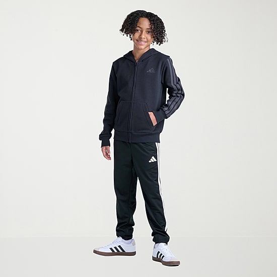 adidas Big Kid Boys Long Sleeve Fleece Zipper Active Hoodie