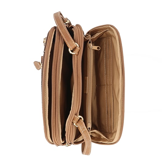 Multi Sac Zippy Crossbody Bag, Color: Chclate Faux Suede - JCPenney
