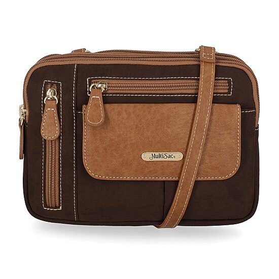 Multi Sac Zippy Crossbody Bag, Color: Chclate Faux Suede - JCPenney